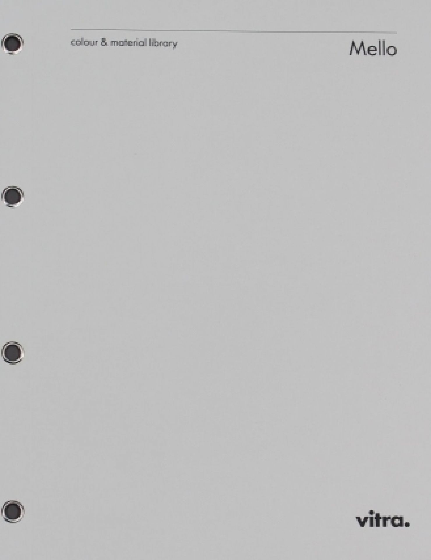 Stoffmusterkarte Mello von Vitra: Graue Stoffmuster zur Auswahl für Möbel und Polster.