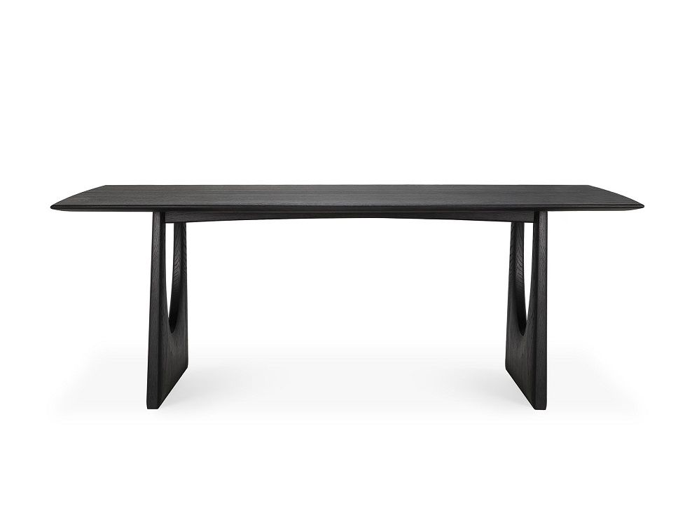 Schwarzer Esstisch aus Eiche mit geometrischen Beinen von Ethnicraft. Moderner Holztisch für Esszimmer.