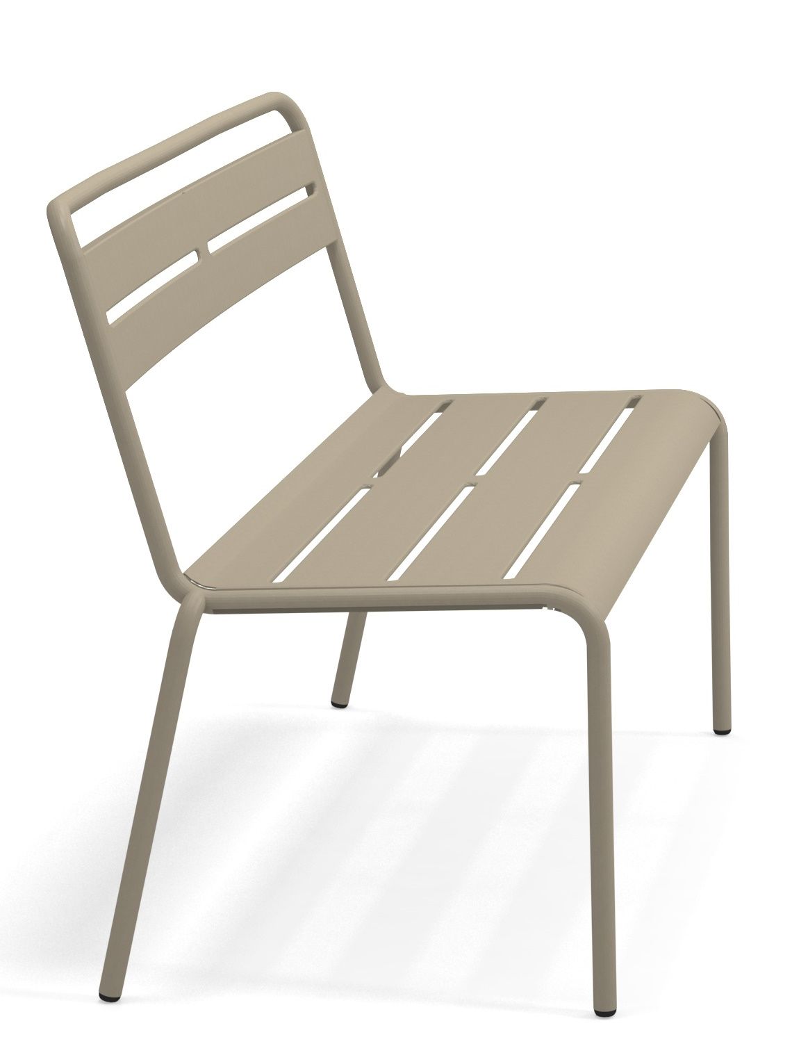 Beige Star Bank von Emu für den Außenbereich, Gartenbank aus Metall mit Lattenmuster.