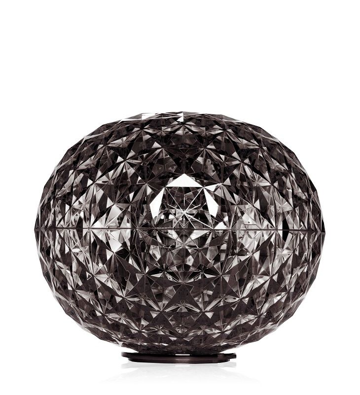 Planet Tischleuchte von Kartell, 28 cm, rauchfarben, modernes Design, dekorative Beleuchtung.