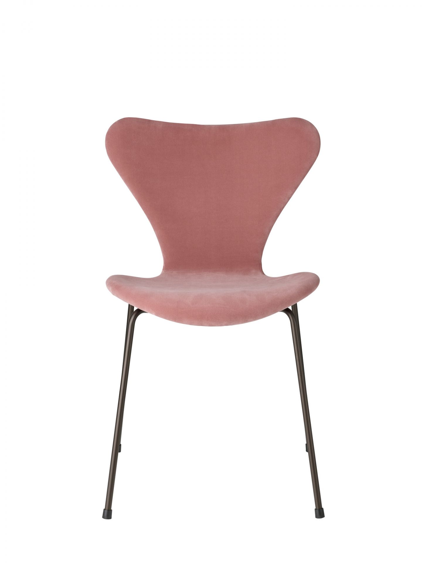 Series 7 Stuhl von Fritz Hansen, Modell 3107, in Samt Misty Rose.