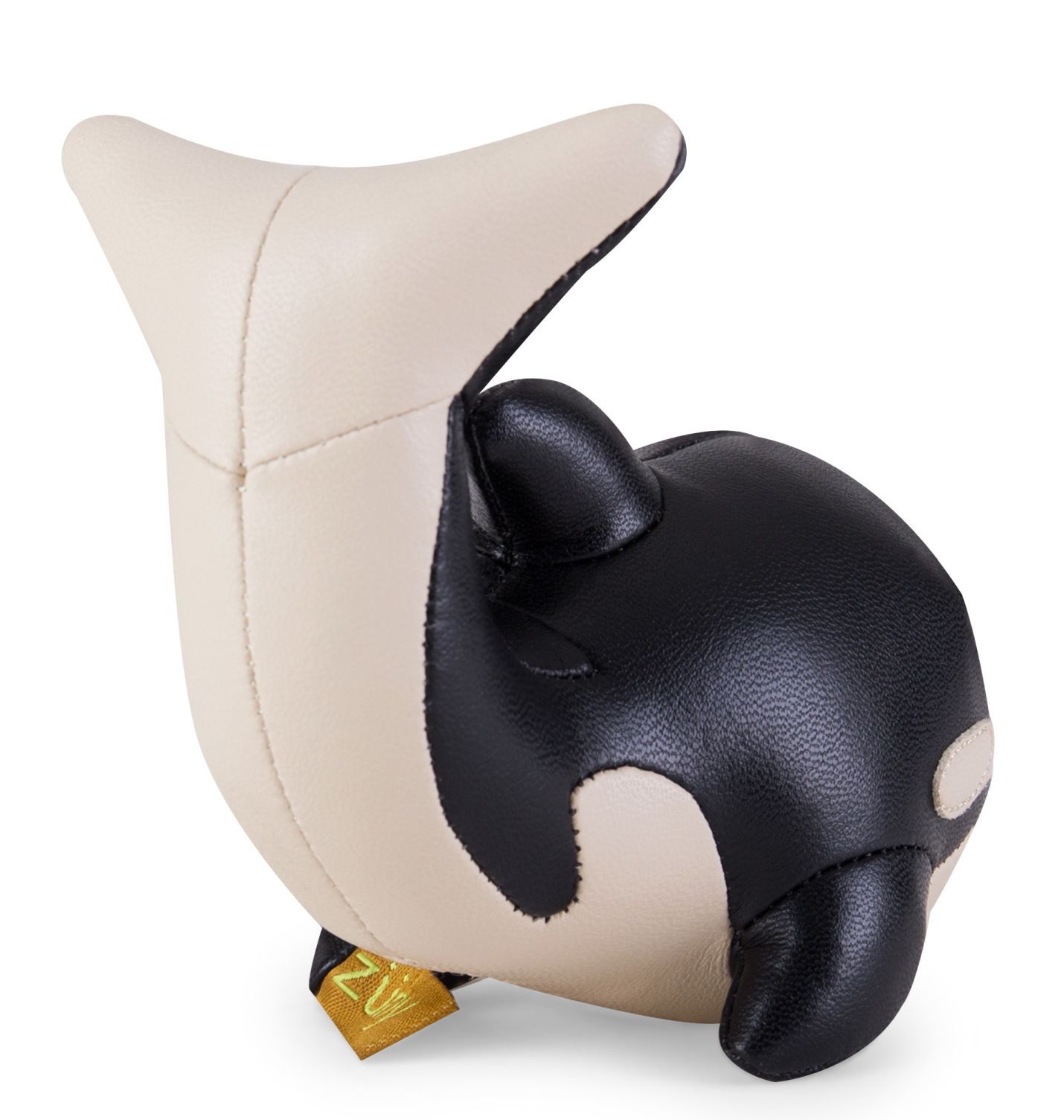 Briefbeschwerer Wal Mumu von Züny, dekorativer und schwerer Papierbeschwerer in Wal-Form, aus Kunstleder.
