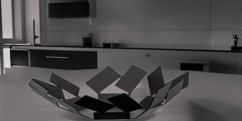 Alessi La Stanza Dello Scirocco Korbschale, moderne Metallschale für Obst und Dekoration.
