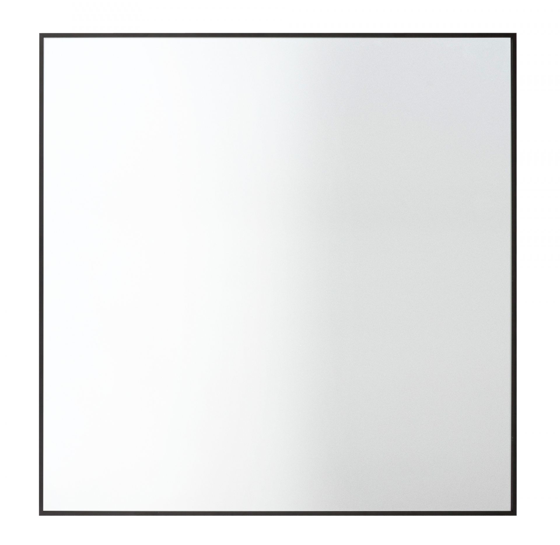 By Lassen View Wandspiegel schwarz, quadratischer Spiegel mit schmalem, schwarzem Rahmen für moderne Raumgestaltung.