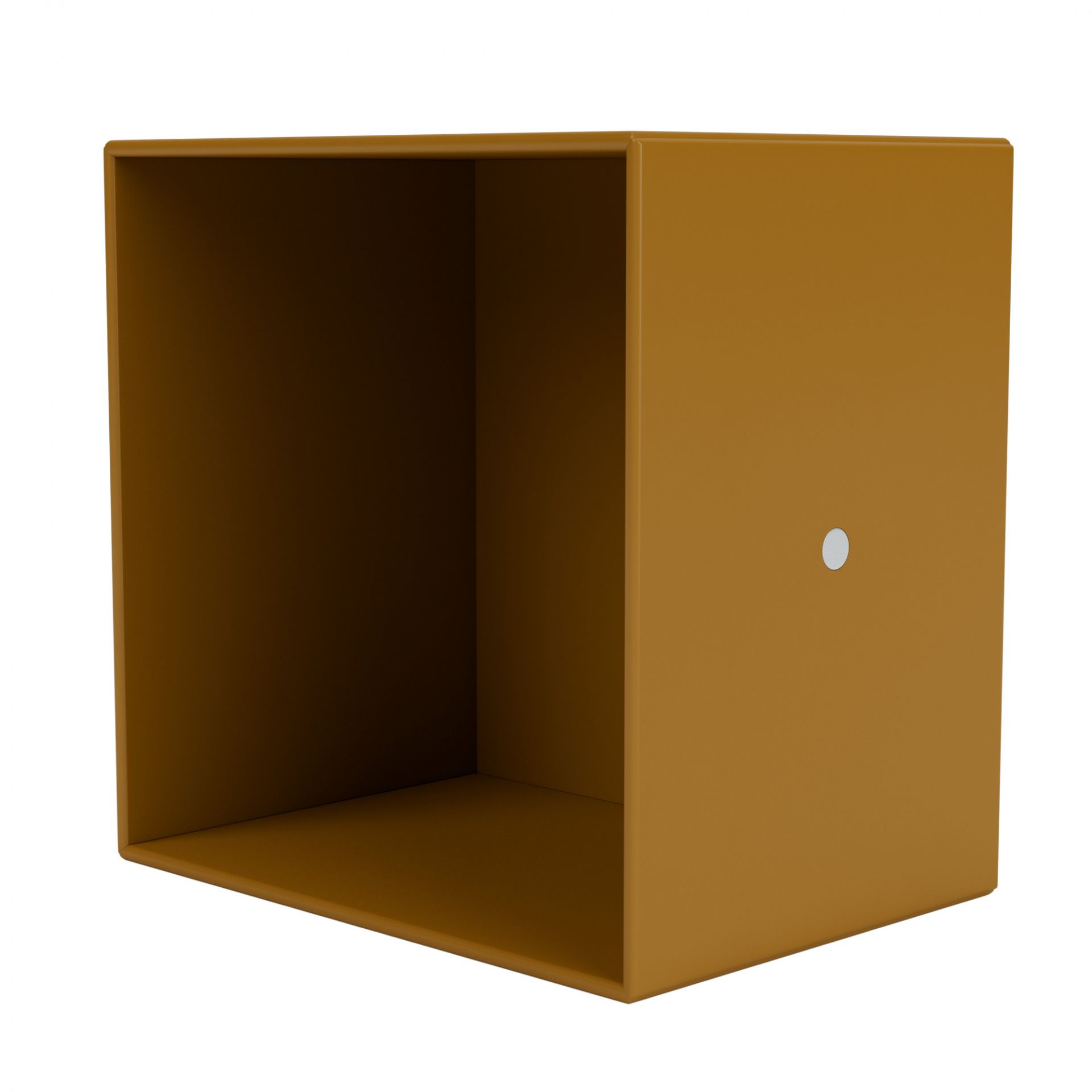 Offenes, würfelförmiges Regal "Amber Montana" in warmem Braunton, ideal für Wohnzimmer und Büro.