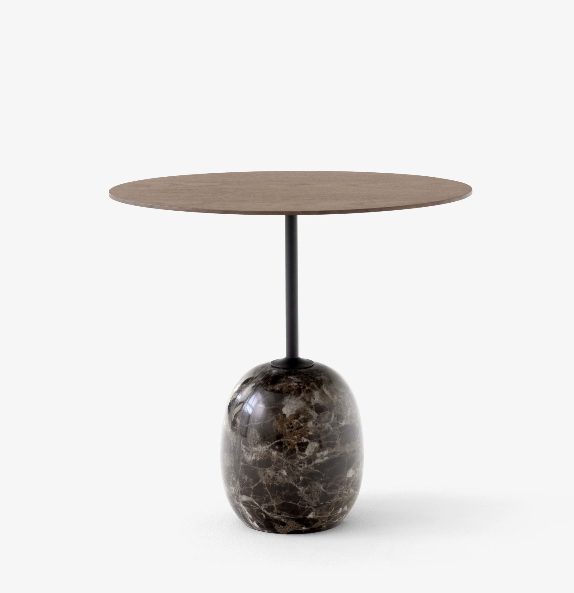 Lato LN8 / LN9 Beistelltisch mit Holzplatte AndTradition Nussbaum - Marmor Emparador