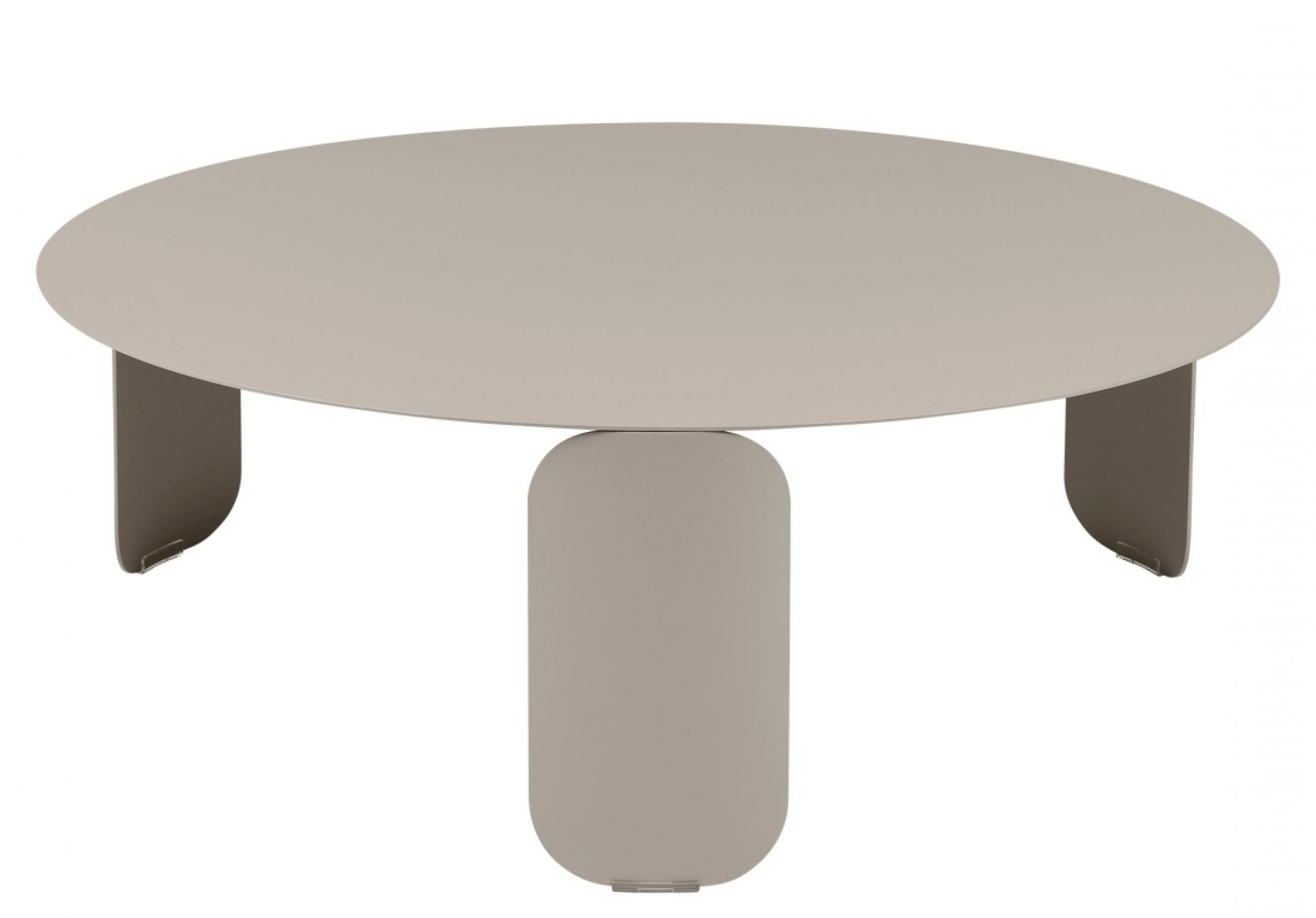 Bebop Beistelltisch von Fermob, Outdoor Tisch in Taupe mit runder Tischplatte.