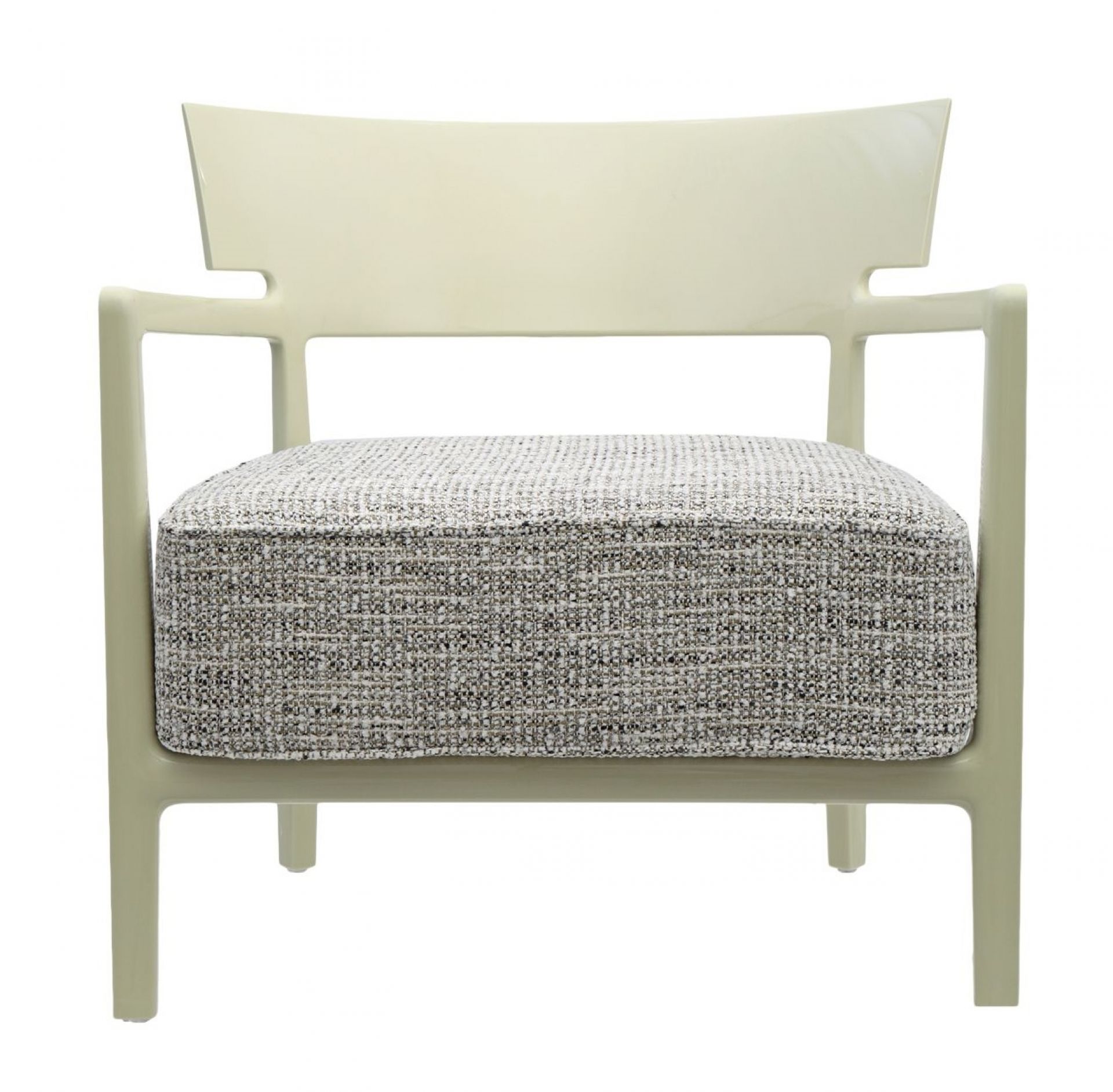 Cara Sessel in Blassgrün mit gepolstertem Sitzkissen. Moderner Design Sessel für Wohnzimmer und Büro.