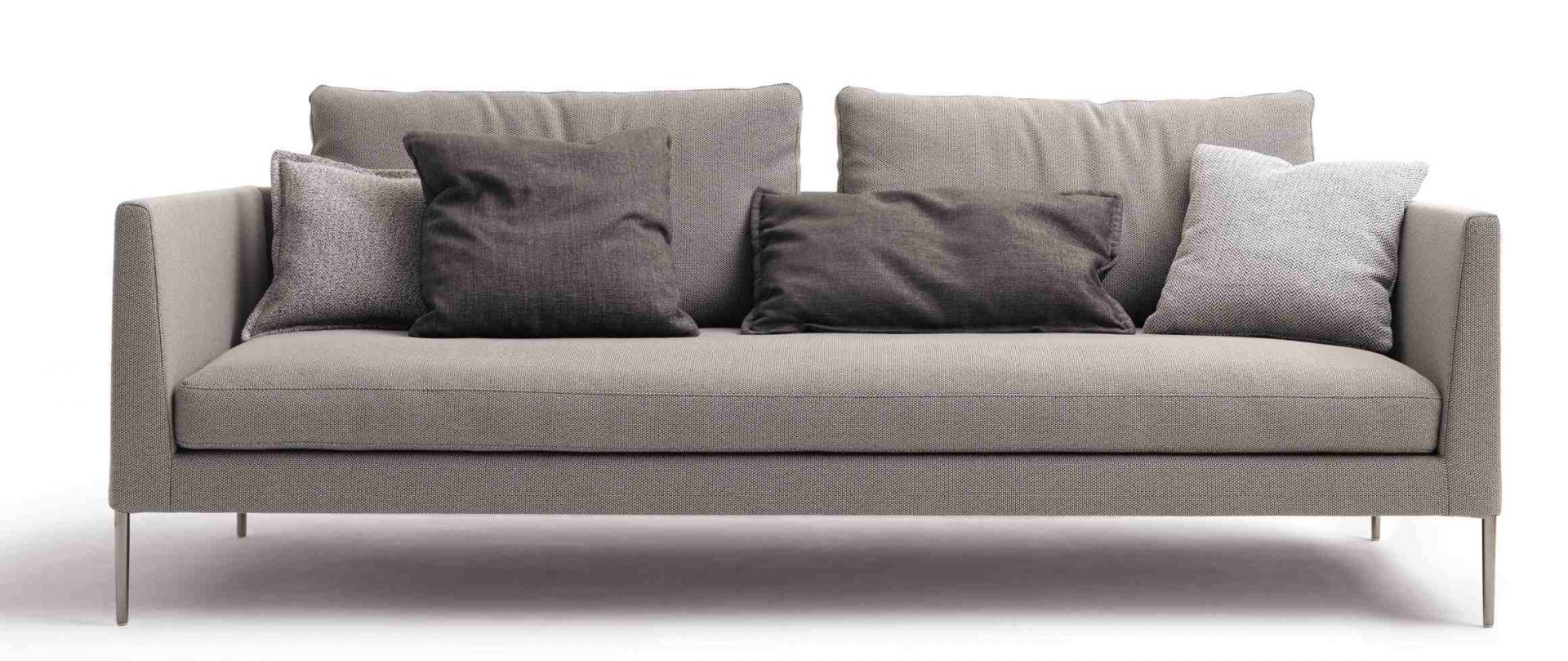 Graues Pilotis Sofa von Cor mit Kissen, modernes Design für Wohnzimmer und Lounge.