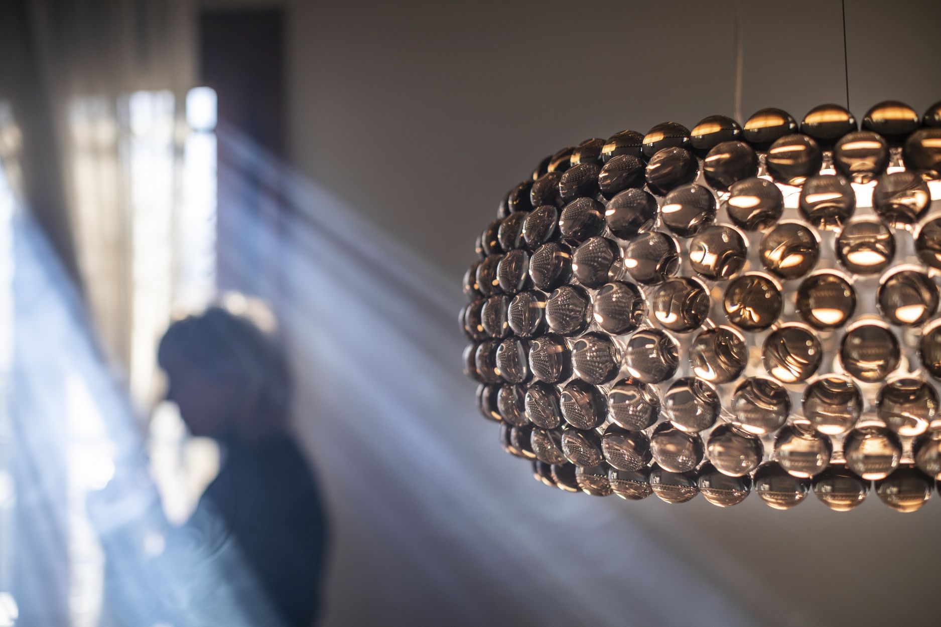 Caboche Plus Grande Pendelleuchte Grau Foscarini