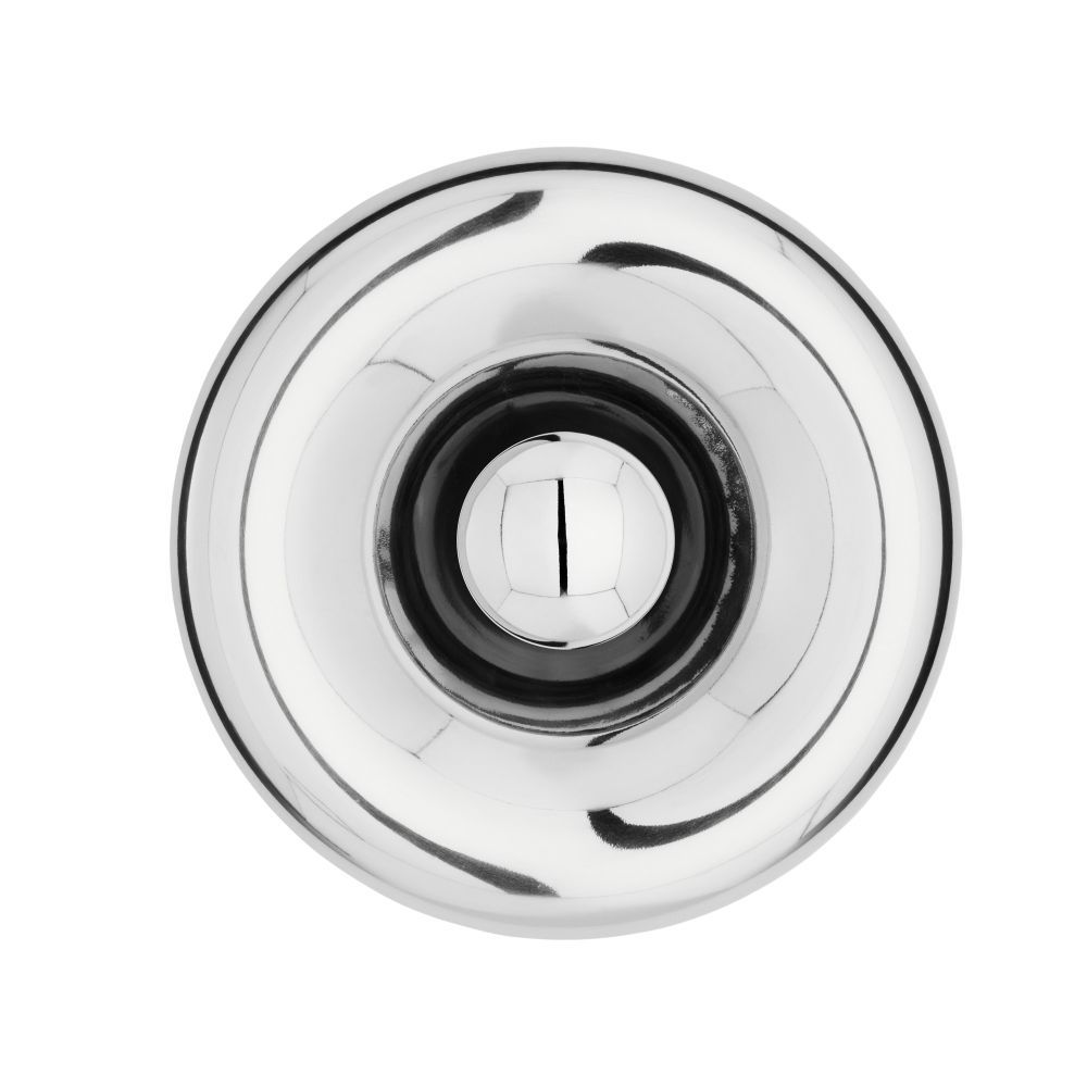 Nahaufnahme der runden Tom Dixon Void Surface LED-Wandleuchte in Chrom, modernes Design.