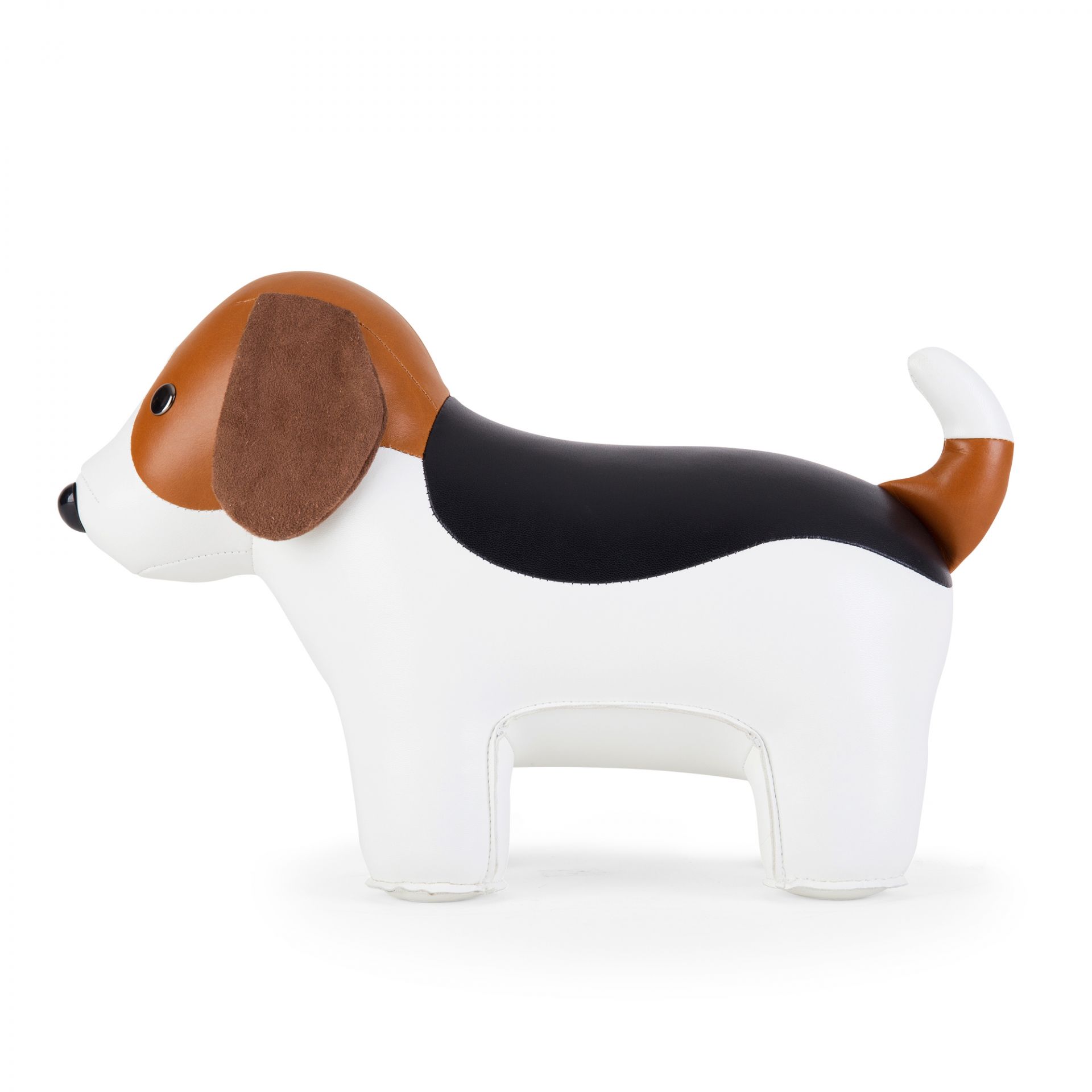 Türstopper in Hundeform: Züny Classic Beagle in Weiß und Tan, dekorativ und funktional.