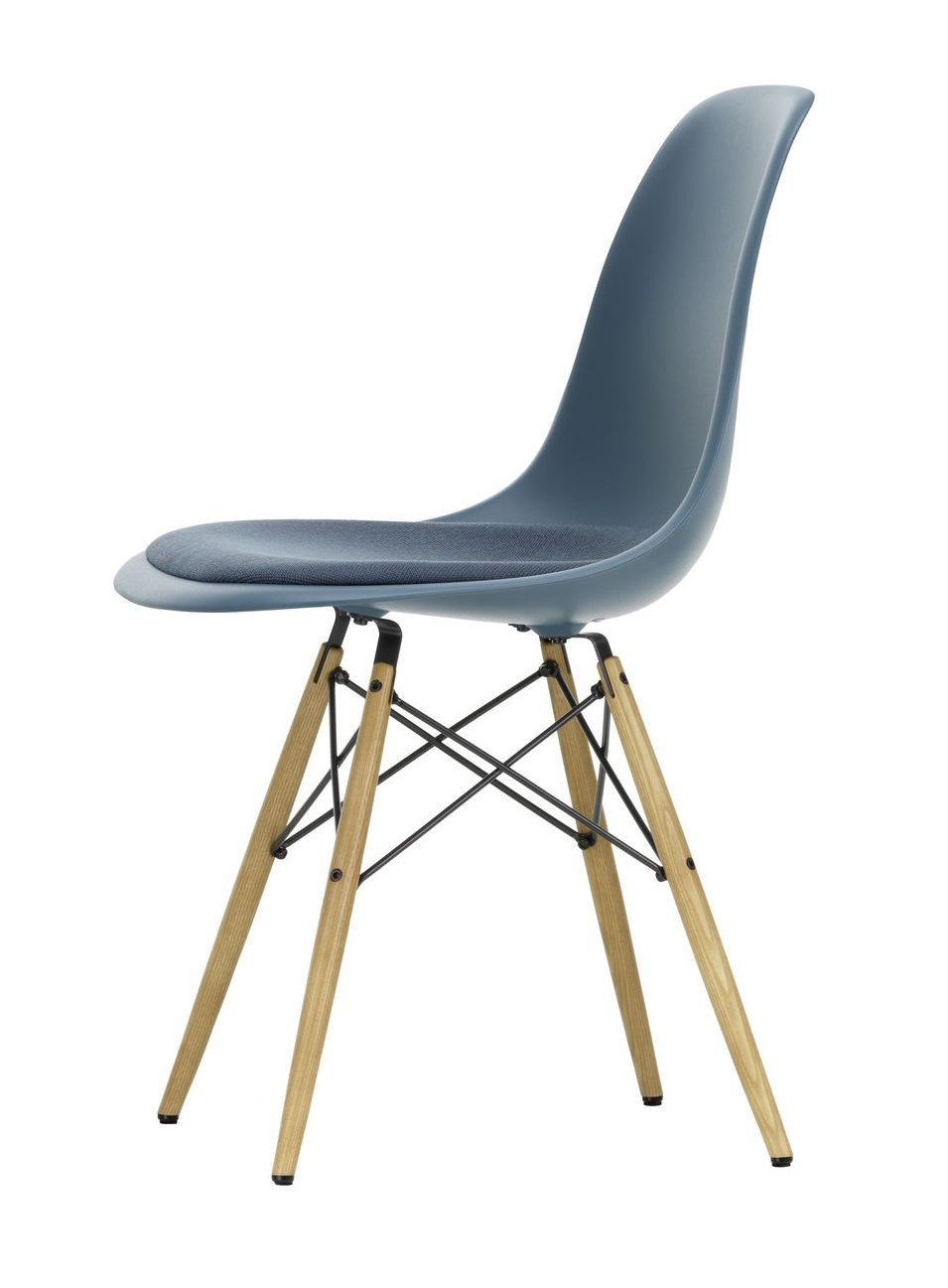 Eames Fiberglass Chair DSW Stuhl mit Sitzpolster Vitra