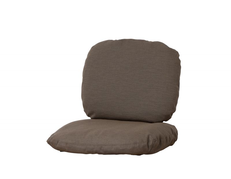 Cane-Line Hive Polster: Rücken- und Sitzkissen für Lounge- und Highbacksessel, brauner Stoff.