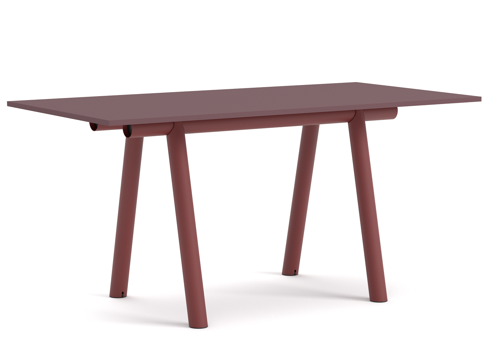 Hay Boa Table Esstisch in Pflaume, modernes Design mit runden Beinen.