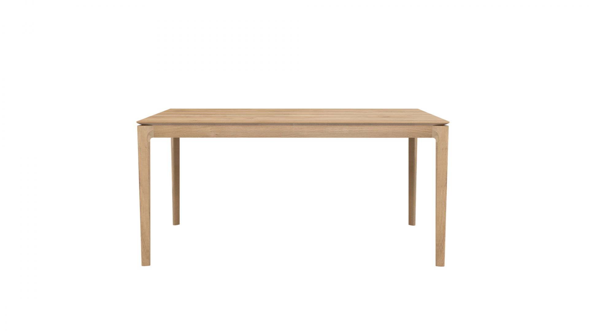 Ethnicraft Bok Esstisch aus Eiche, quadratisch, helle Holzfarbe, minimalistisches Design für Esszimmer.