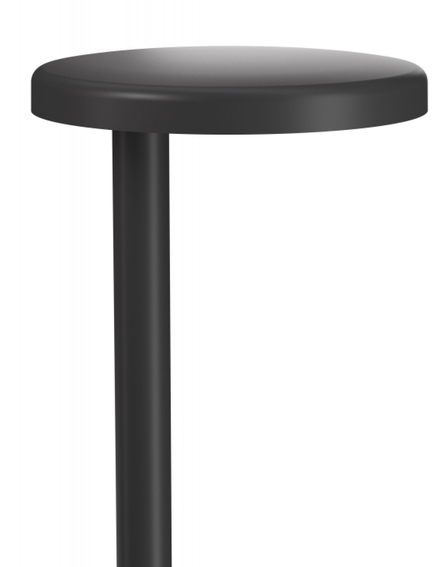 Schwarze Oblique Tischleuchte von Flos: Moderne Nachttischlampe mit rundem Lampenschirm und schlankem Fuß.