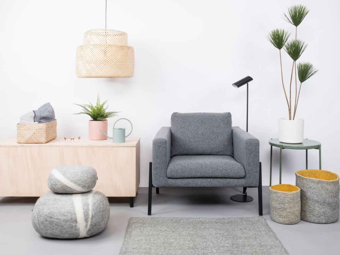 Mono Rechteckig Filzteppich 180 x 260 cm myfelt Carl (grau meliert)