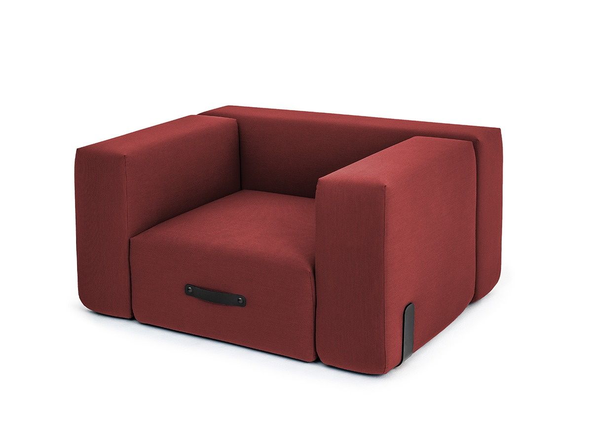Rotes Miami Outdoor Sofa von Conmoto: Moderne Gartenlounge mit wetterfestem Bezug und minimalistischem Design.