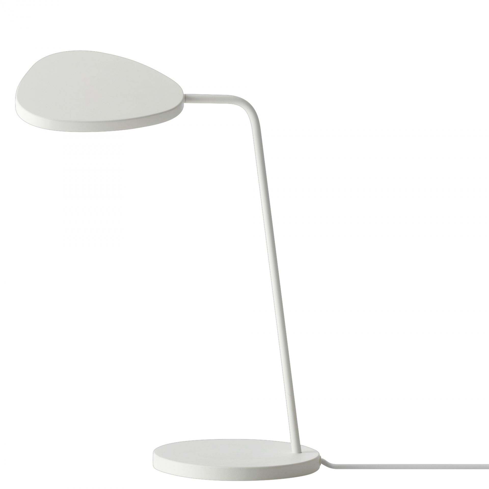 Weiße Leaf Table Lamp Tischleuchte von Muuto, moderne Schreibtischlampe für Büro und Zuhause.