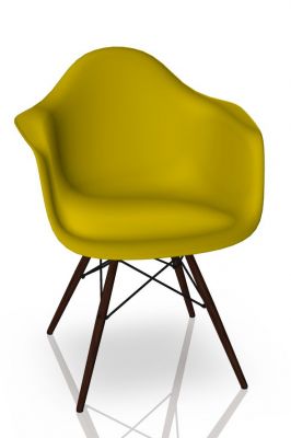 Eames Plastic Arm Chair DAW Stuhl Vitra Ahorn dunkel - Senf
