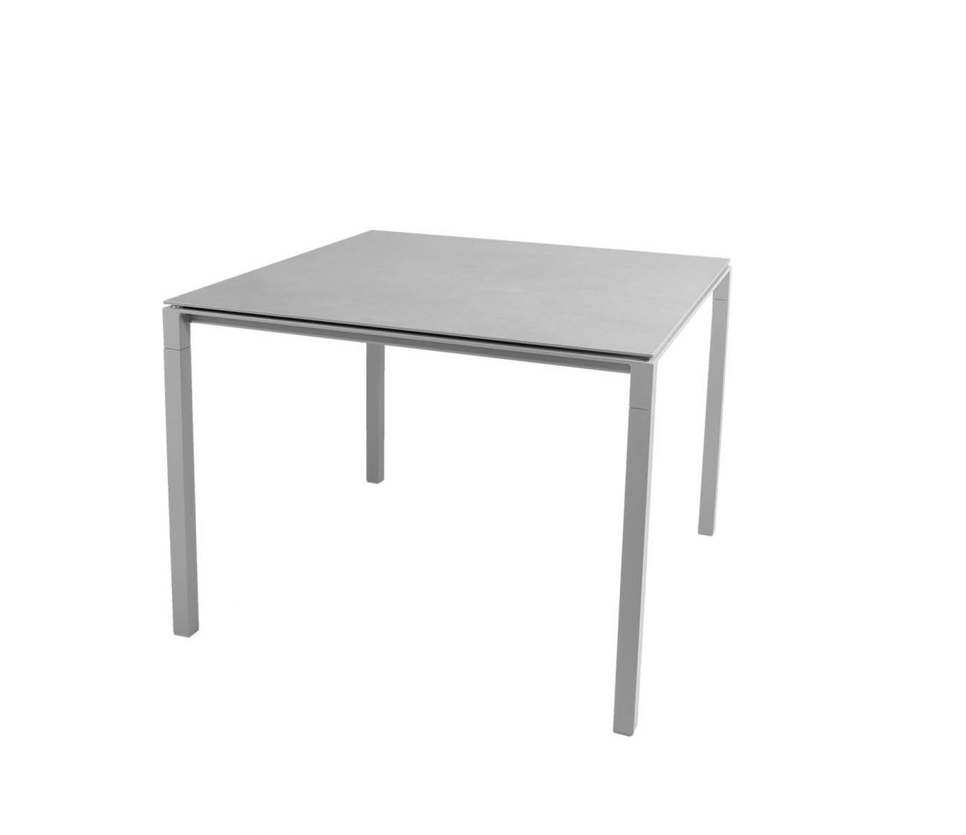 Quadratischer Pure Outdoor Esstisch in Taupe/Concrete grau. Moderner Gartentisch für den Außenbereich.