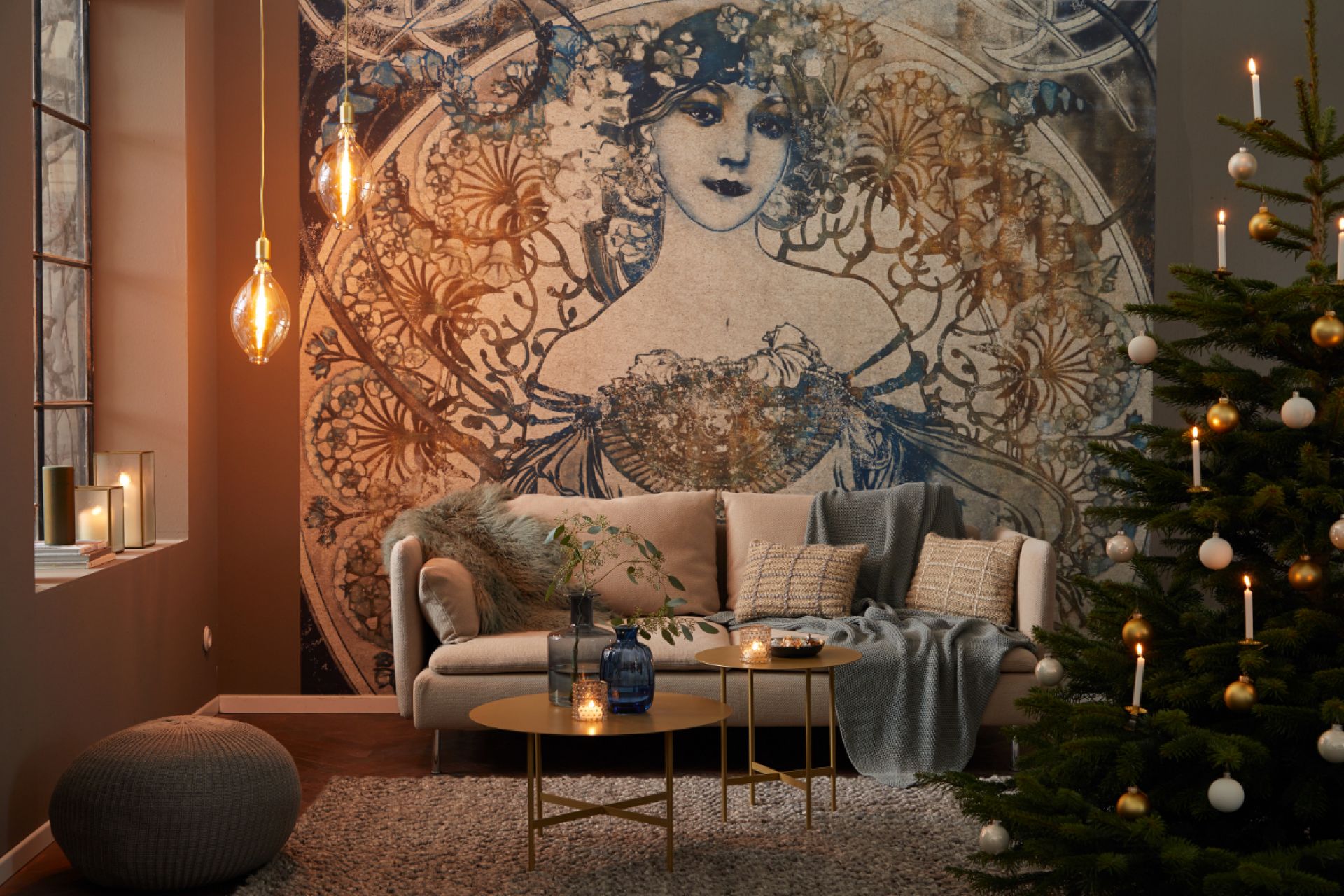 BETA Couch- und Beistelltisch groß Messing Müller Möbelfabrikation