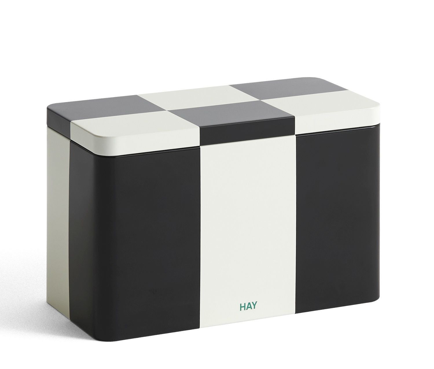 Tin Container Medium Black and off-white Aufbewahrungsbox Hay