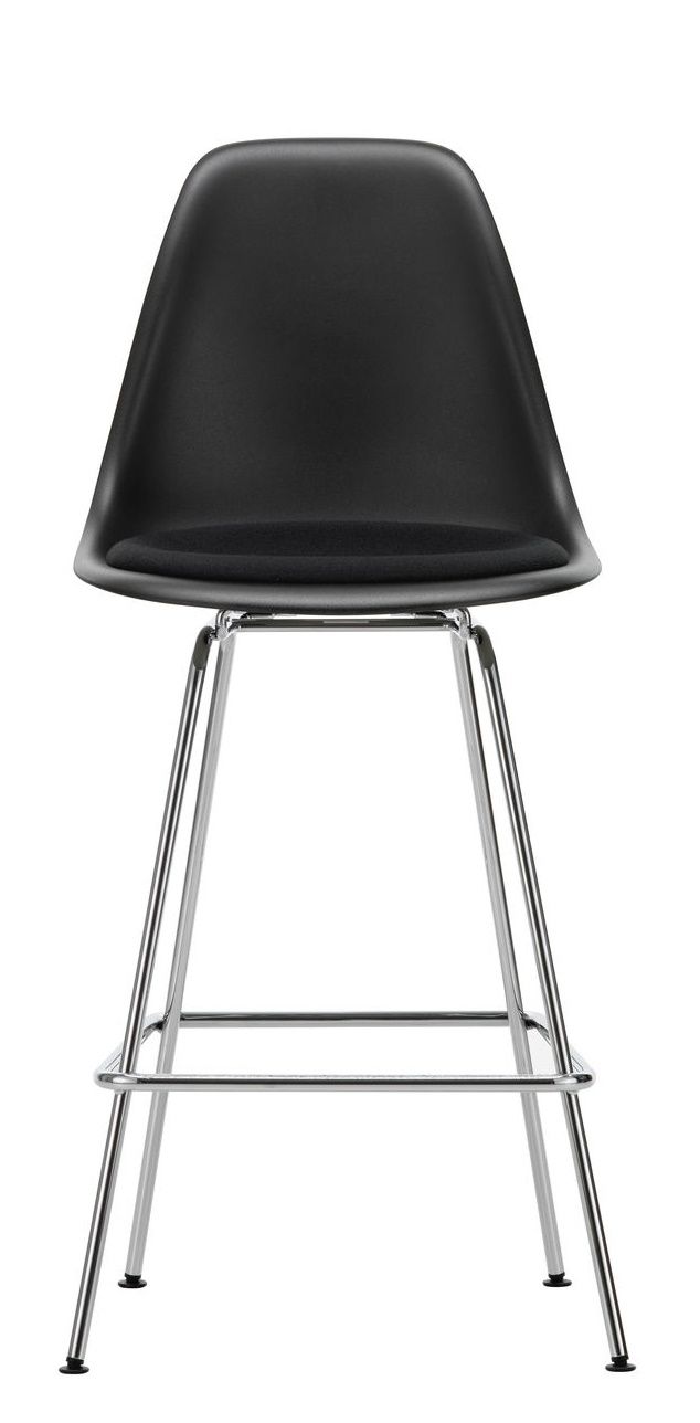 Eames Plastic Bar Stool Barhocker Medium mit Sitzpolster Vitra