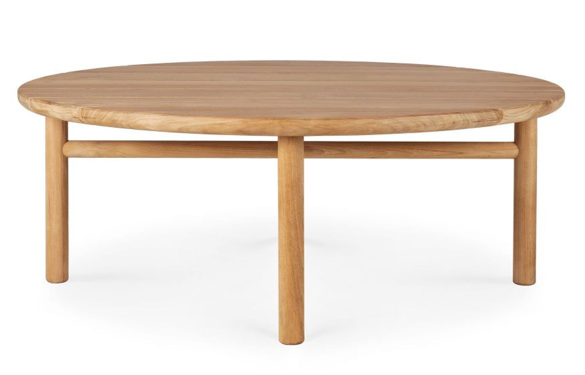 Quatro Couchtisch aus Teakholz von Ethnicraft: Runder Outdoor-Tisch aus massivem Teakholz für Garten und Terrasse.