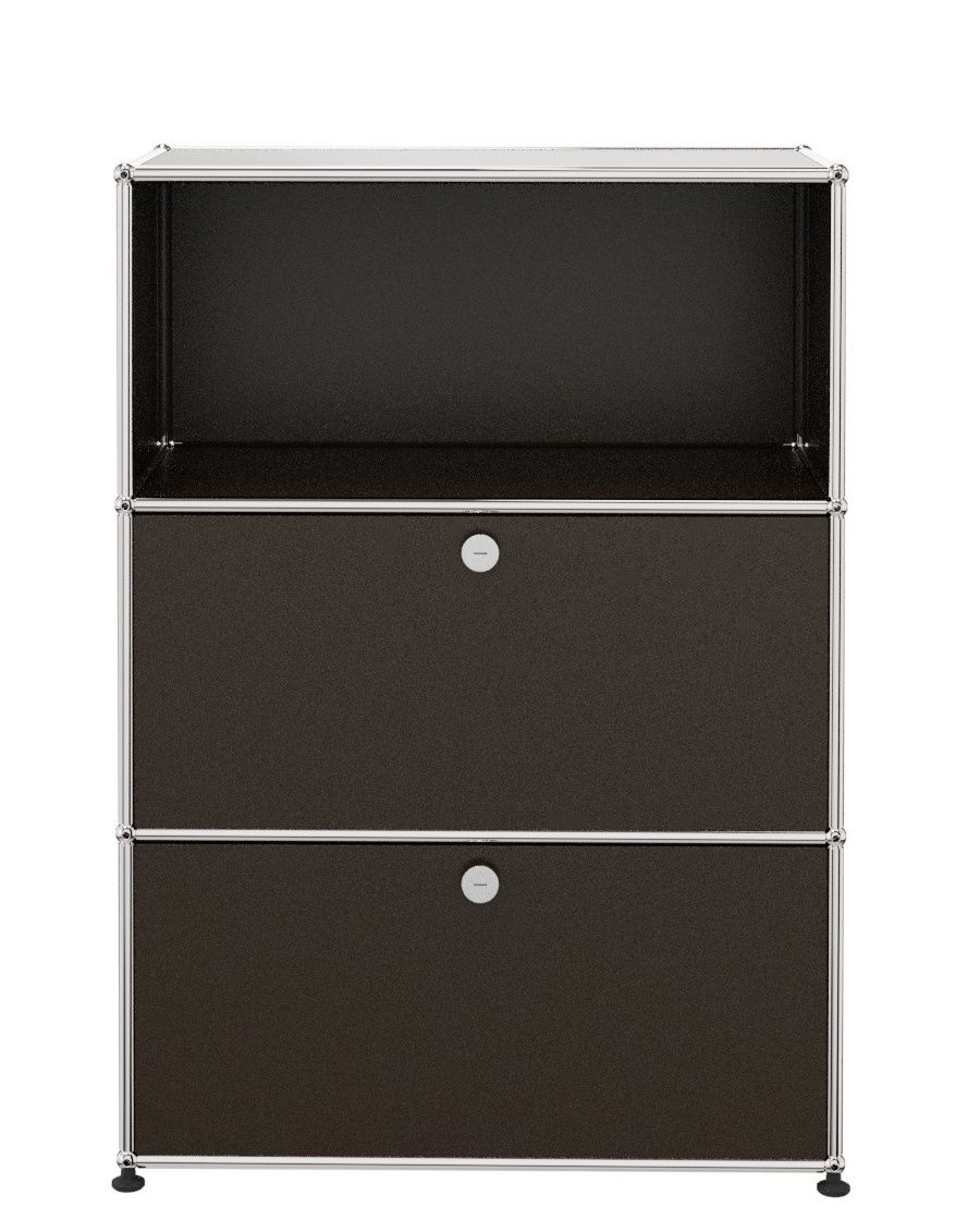 USM Haller Highboard mit 2 Klappen und 1 Fach offen-braun