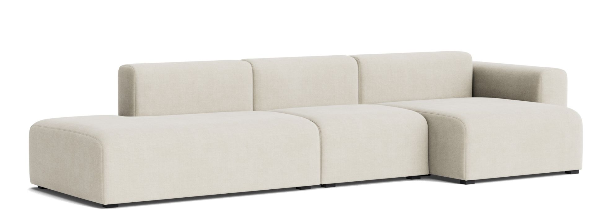 Beige Mags Sofa 3-Sitzer mit Armlehne rechts von Hay, modernes modulares Wohnzimmermöbel.