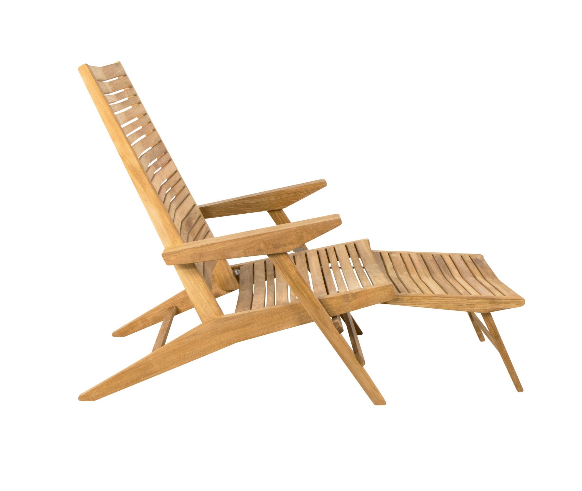 Cane-Line Flip Liegestuhl aus Teakholz mit Fußstütze, Gartenmöbel für Terrasse und Balkon.