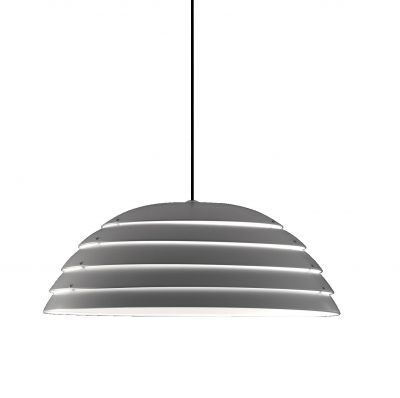 Cupolone Pendelleuchte von Martinelli Luce: Moderne Hängelampe mit grauem, schirmförmigem Design und indirektem Licht.