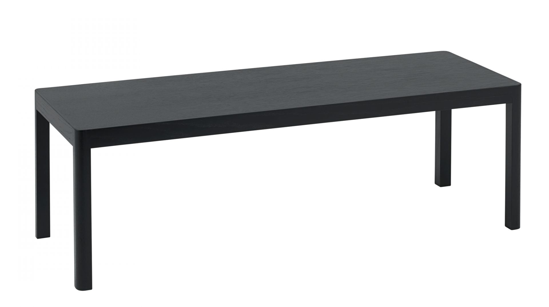 Muuto Workshop Coffee Table aus schwarzem Holz, moderner Couchtisch für Wohnzimmer und Wartebereiche.