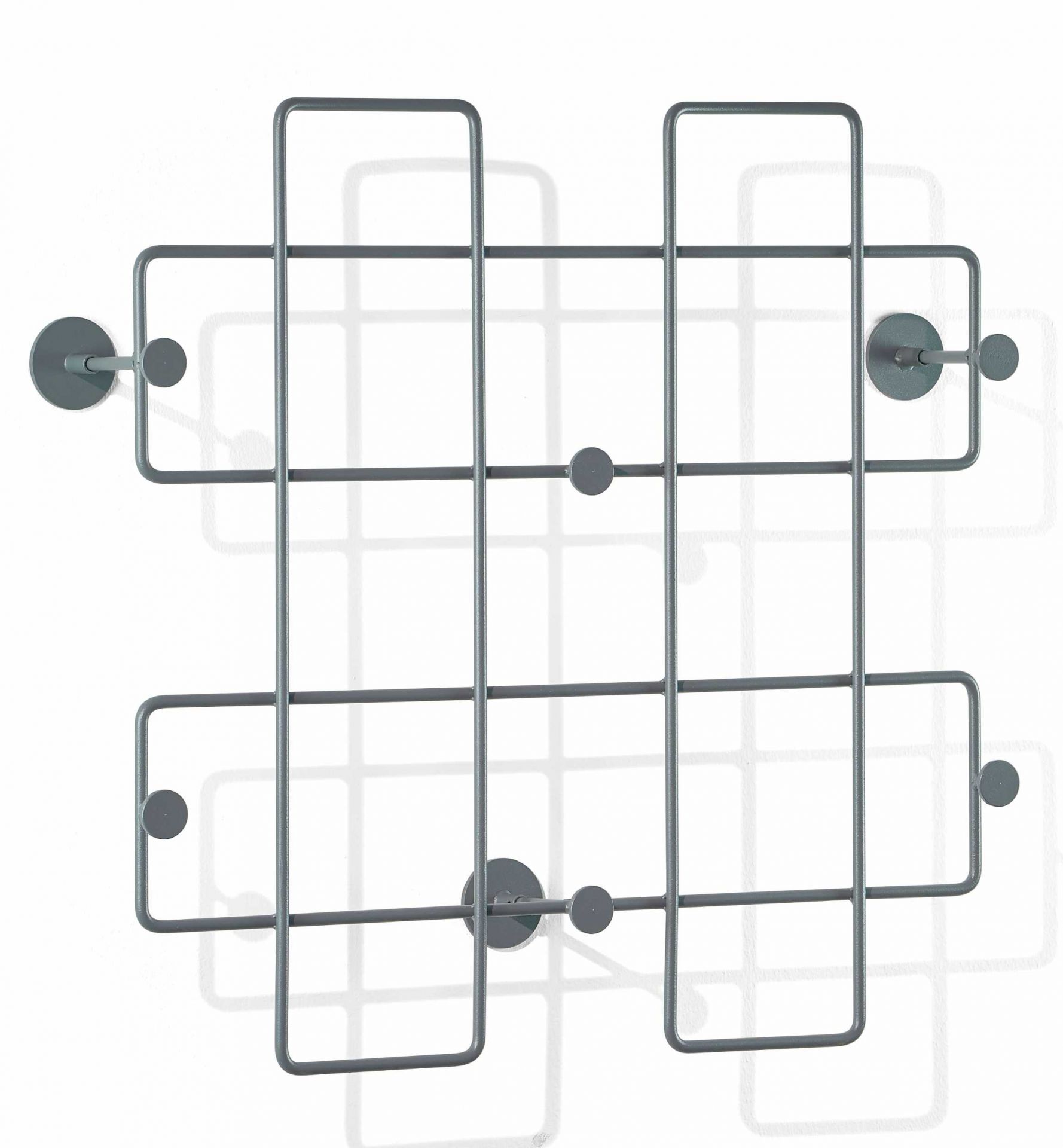 Bazar Wandgarderobe groß, basaltgrau von Richard Lampert: Moderne Garderobe aus Metall mit Haken.