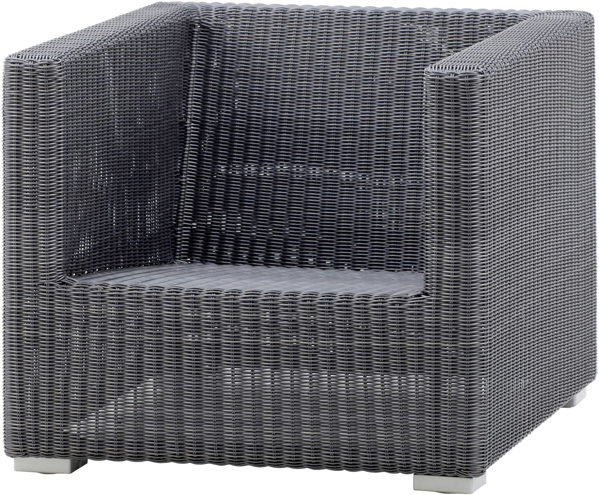 Graphitfarbener Chester Loungesessel von Cane-Line aus Rattan für den Garten oder die Terrasse.