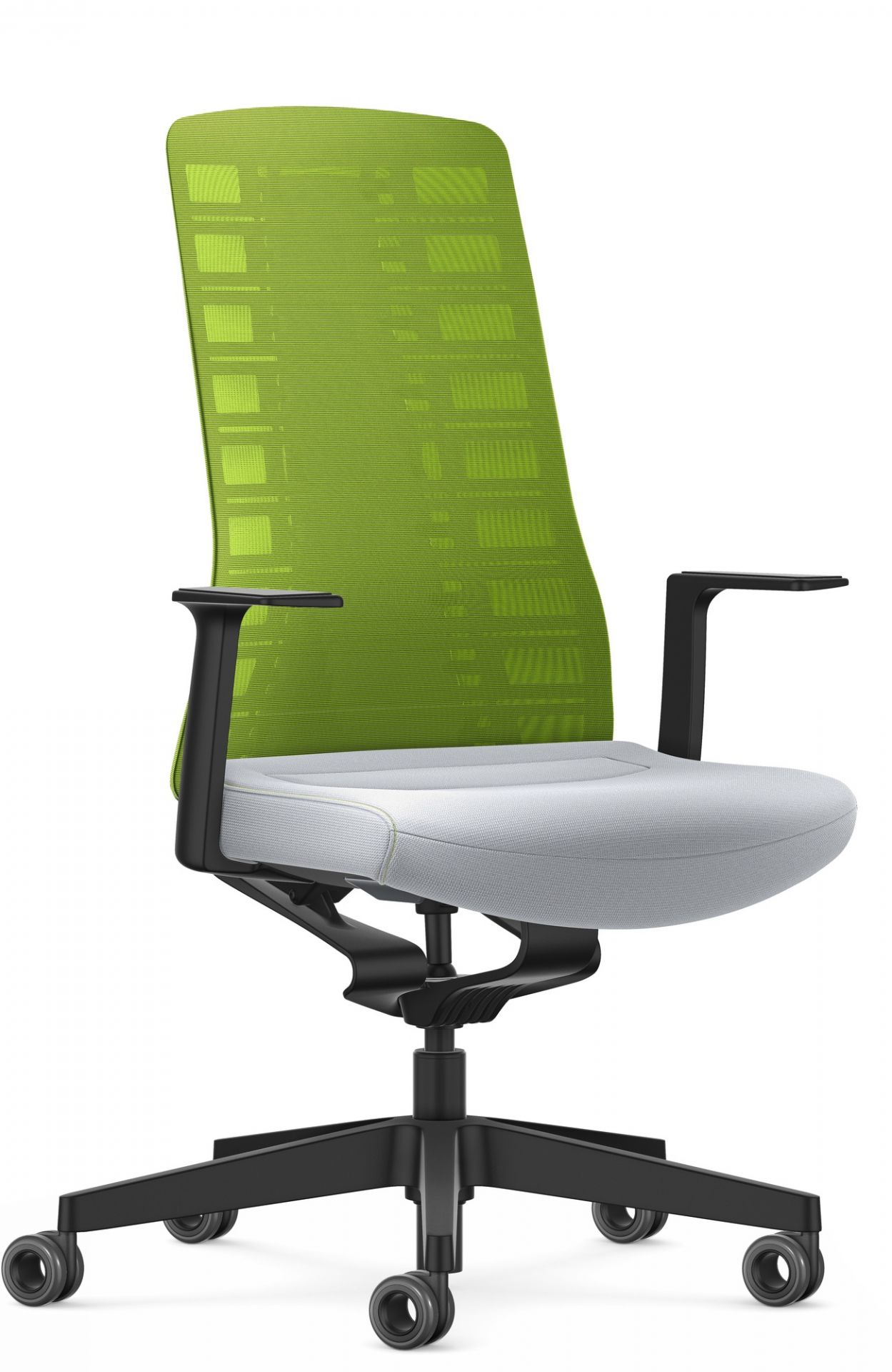 Interstuhl Bürostuhl Pure Edition Active, grün-hellgrau, ergonomischer Drehstuhl für gesundes Sitzen im Büro.