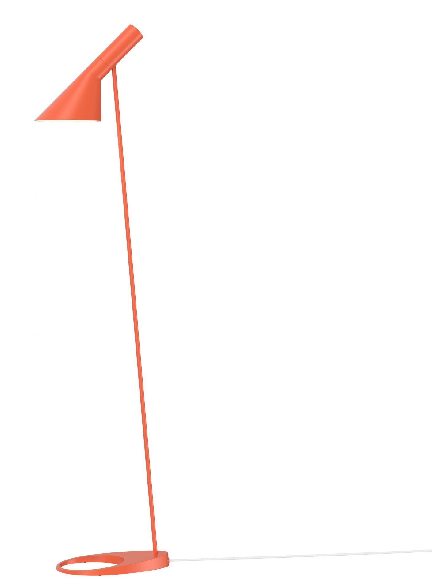 AJ Stehleuchte von Louis Poulsen in Electric Orange: Moderne Design Stehlampe für Wohnzimmer.