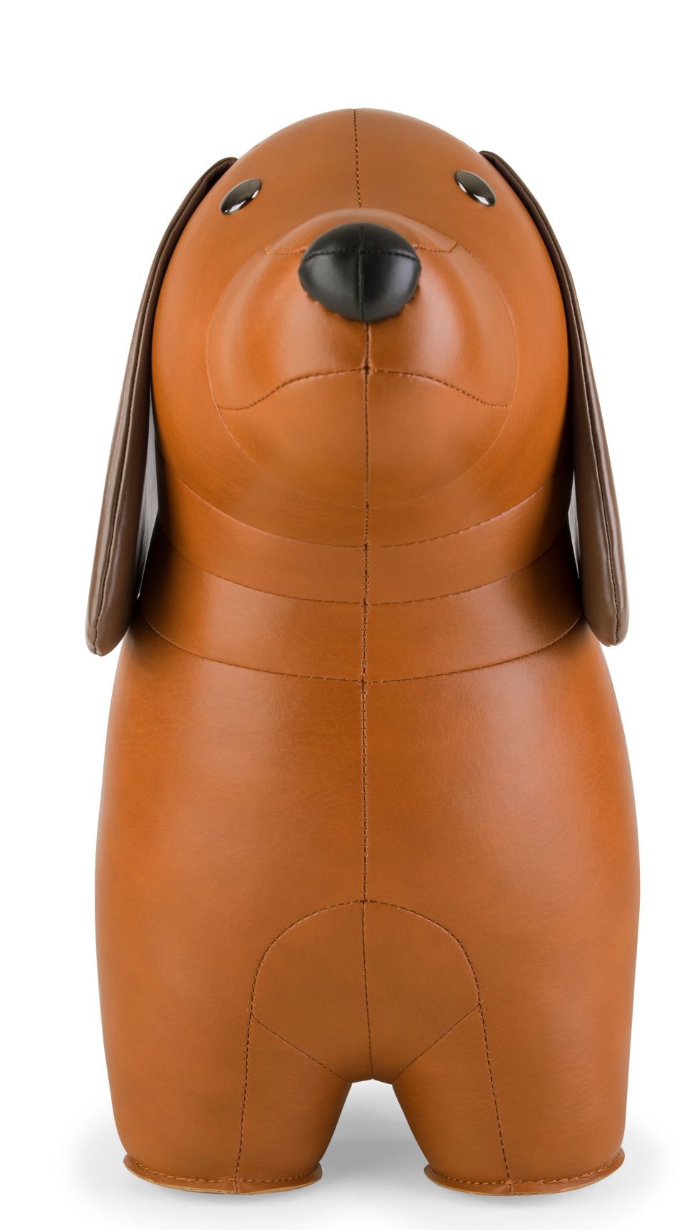 Brauner Teckel Hocker von Züny, ein dekorativer und bequemer Sitzhocker in Hundeform.