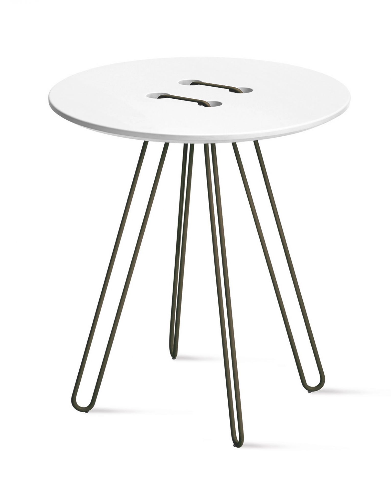 Twine Beistelltisch Gestell bronzefarben / Tischplatte weiß Casamania Horm