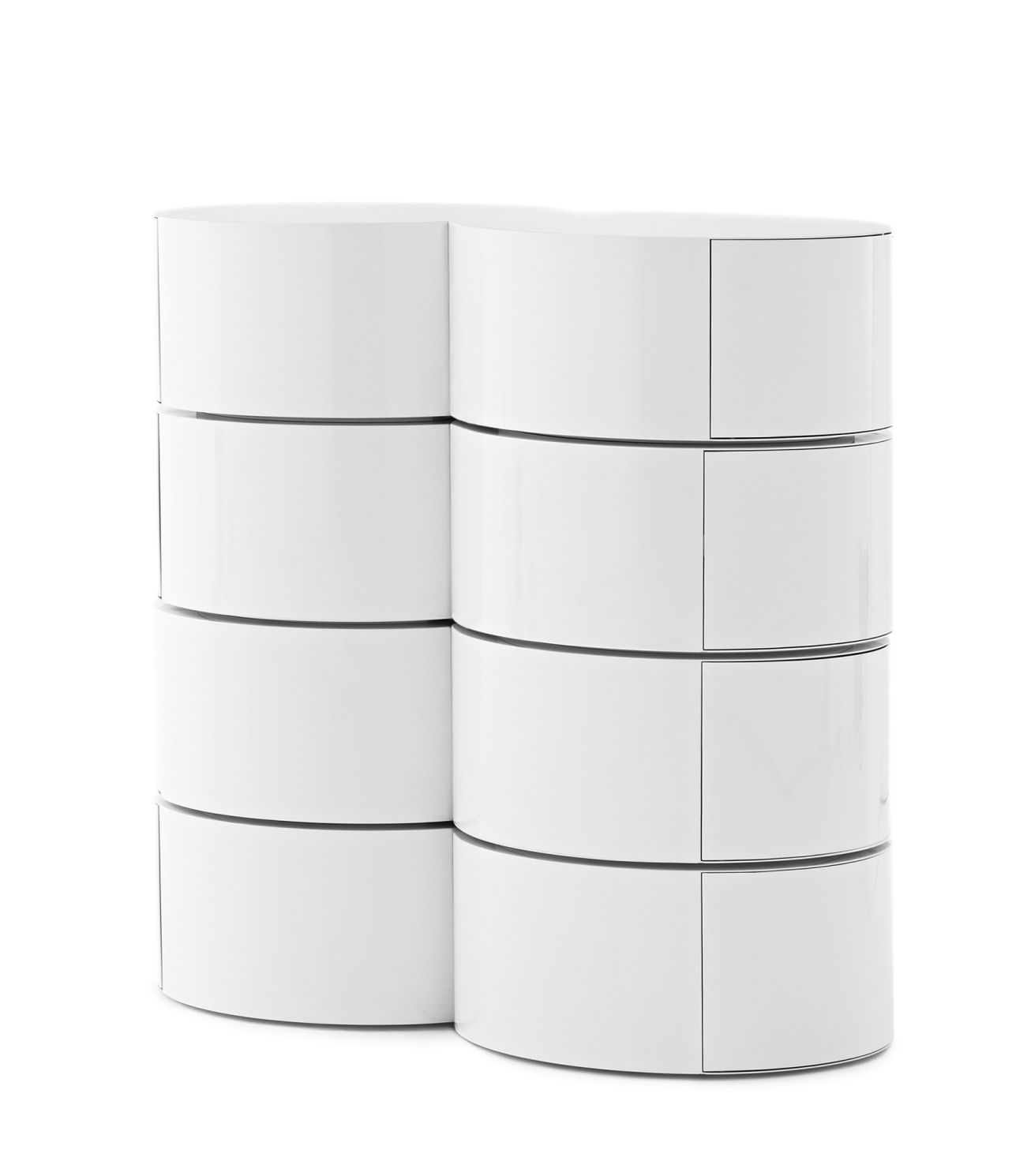 Weißer Bon.Bon Container von Opinion Ciatti mit mehreren Schubladen, modernes Design für stilvolle Aufbewahrung.