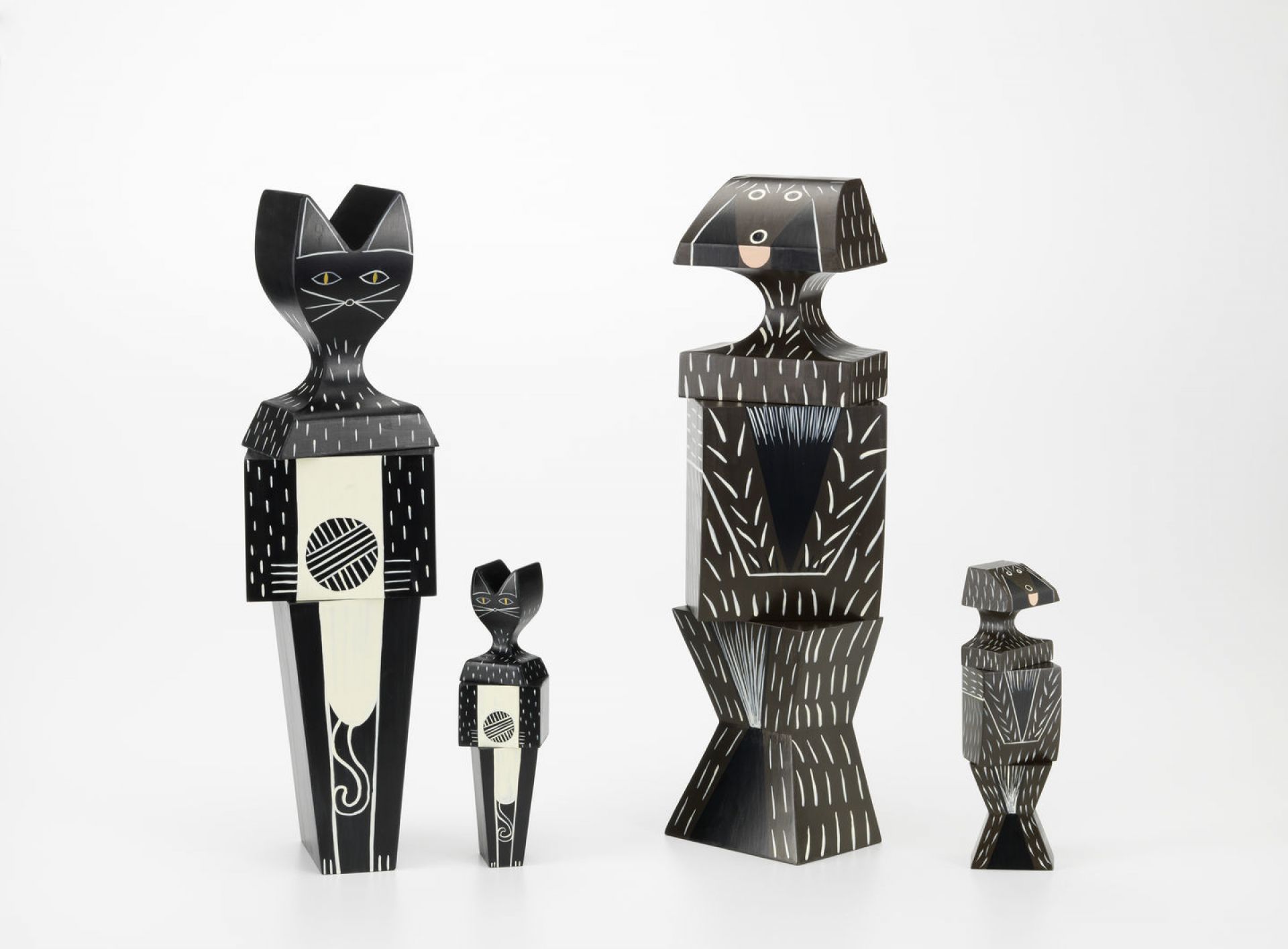 Wooden Dolls Katze / Hund Holzfigur Vitra