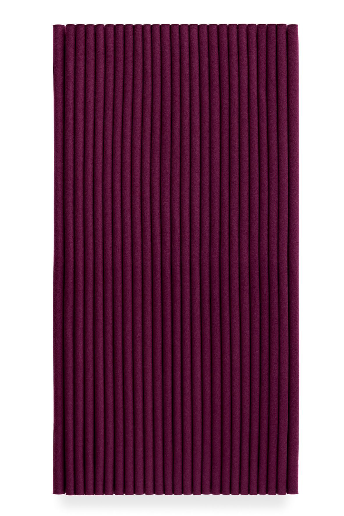 Hey Sign Welle Wandmodul im Hochformat, bordeauxroter Akustik Filz zur Schallabsorption und Wandgestaltung.