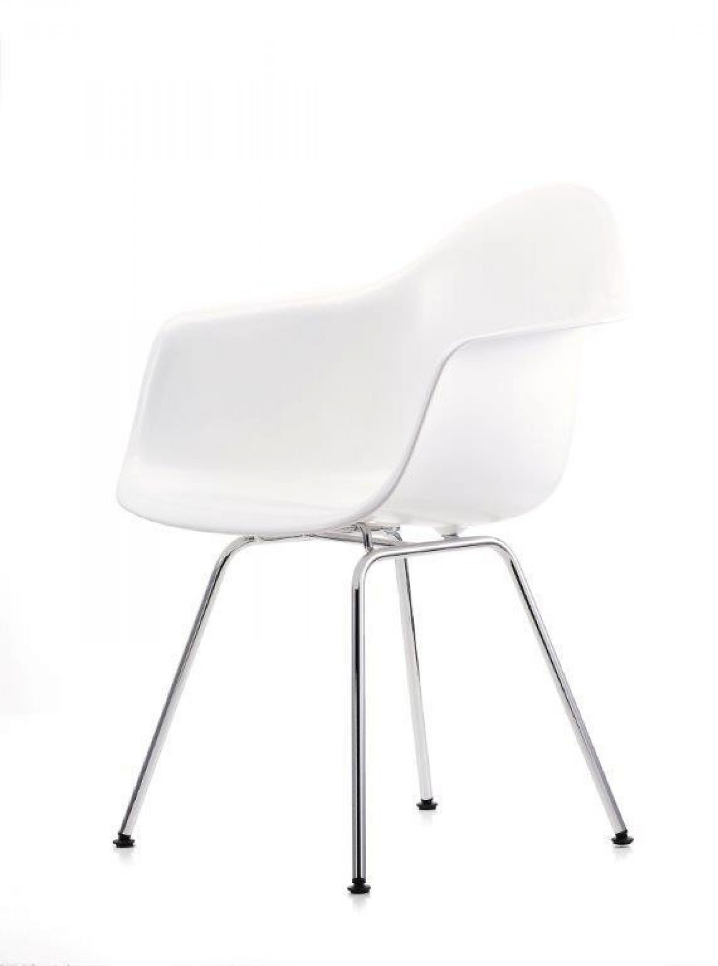 Eames Plastic Arm Chair DAX Stuhl Vitra Chrom - Weiss
