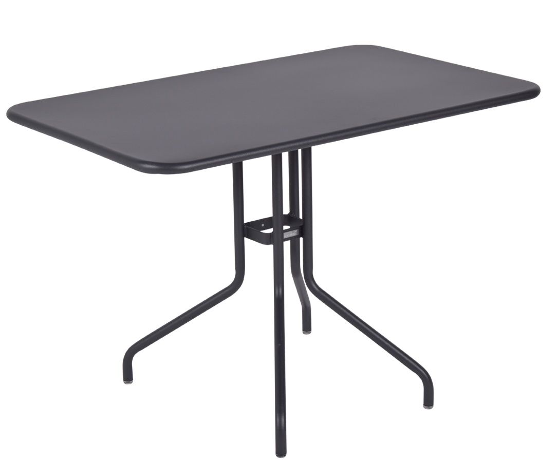 Schwarzer Pétale Tisch von Fermob, 110 x 70 cm, für den Außenbereich. Gartentisch aus Metall.