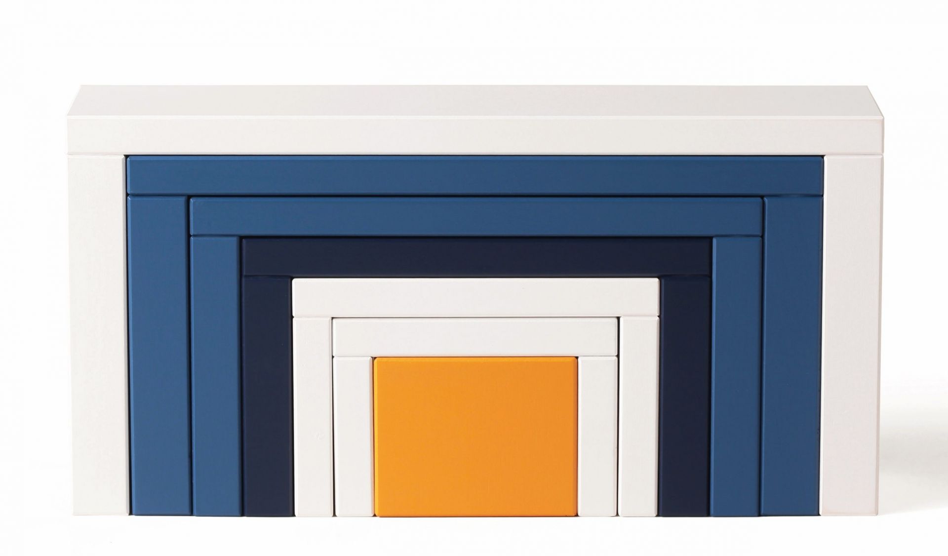 Bauhaus Corus Steckspiel von Naef: Buntes Holzspielzeug zum Stapeln und Ordnen, fördert Kreativität und Feinmotorik.