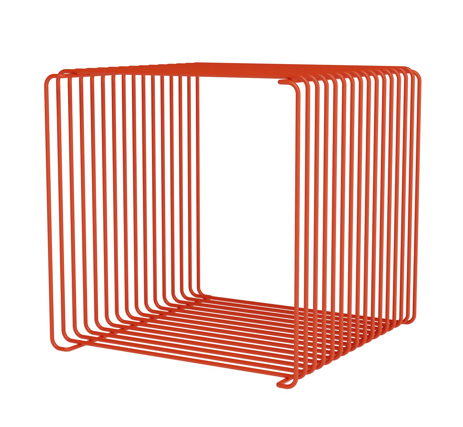 Rotes Panton Wire Cube Regal von Montana, ein einzelnes Drahtregal für moderne Wohnräume.