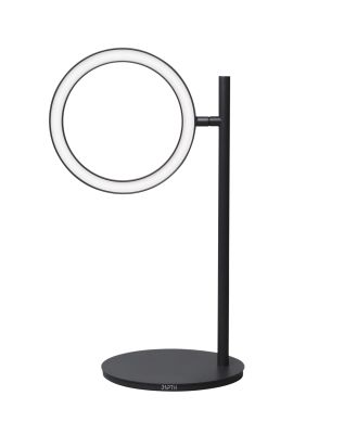 Schwarze Japth Tischleuchte "Echo Small Table" mit kreisförmigem LED-Licht für modernes Ambiente.