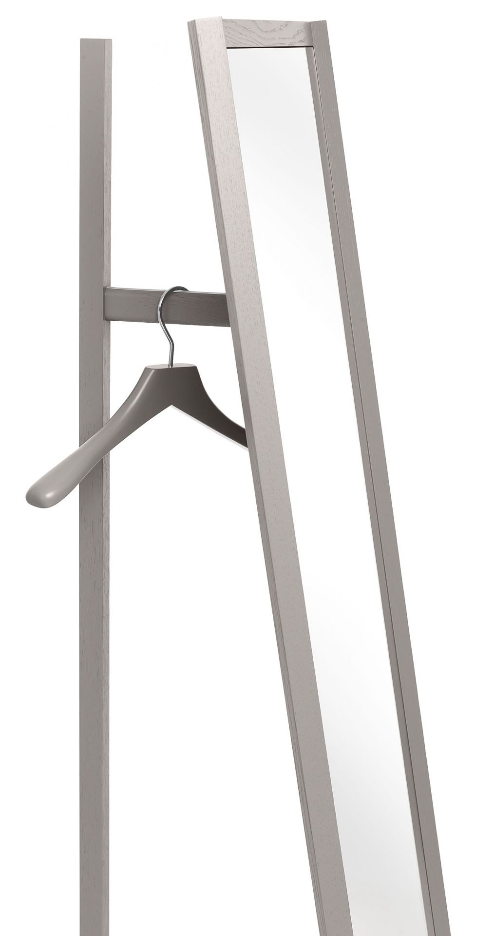 Schönbuch Club Standspiegel mit Garderobe in Grau, inklusive Kleiderbügel, modernes Design für Flur und Ankleidezimmer.